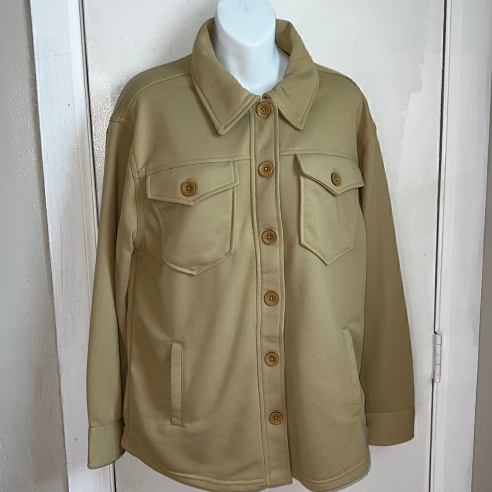 BAGATELLE COLLECTION Khaki Colored Heavy Knit Shacket-S NWT